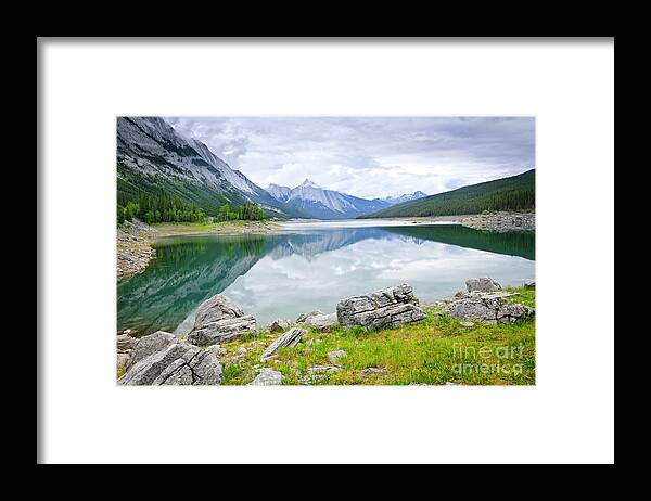 Jasper Framed Print featuring the photograph Mountain lake in Jasper National Park 1 by Elena Elisseeva