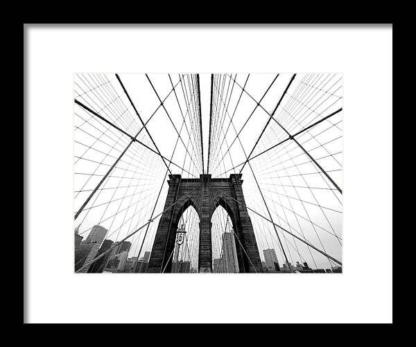 #faatoppicks Framed Print featuring the photograph NYC Brooklyn Bridge #5 by Nina Papiorek