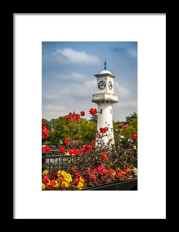Colour Framed Print featuring the photograph Roath Park Lighthouse #5 by Mark Llewellyn