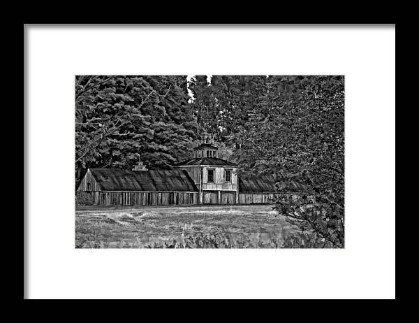Barn Framed Print featuring the photograph 5 Star Barn bw by Steve Harrington