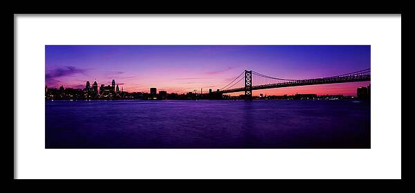 Photography Framed Print featuring the photograph Suspension Bridge Across A River, Ben #5 by Panoramic Images