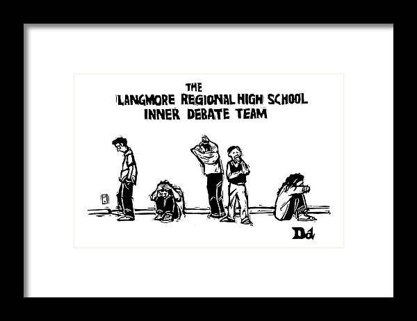 Education Problems Psychology Incompetents

(students Fretting Among Themselves.) 120725 Ddr Drew Dernavich Framed Print featuring the drawing The Langmore Regional High School Inner Debate by Drew Dernavich