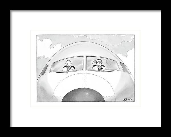 Childishness Toys Airplanes Travel Fun Fool Joke Fly Relationship Friends

(copilot Smirks At Paper Airplane Stuck In The Hair Of The Pilot.) 121802  Hbl Harry Bliss Framed Print featuring the drawing New Yorker January 16th, 2006 by Harry Bliss