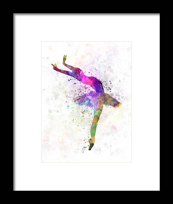 Ballerina Framed Print featuring the painting Woman Ballerina Ballet Dancer Dancing #6 by Pablo Romero