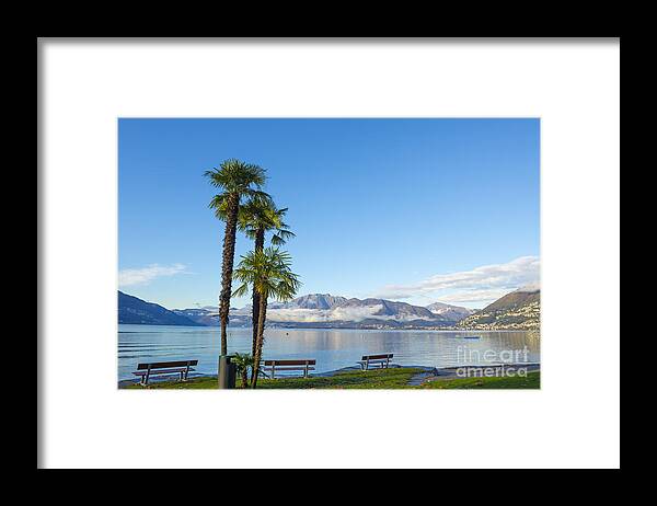 Lago Maggiore Framed Print featuring the photograph Alpine lake #50 by Mats Silvan