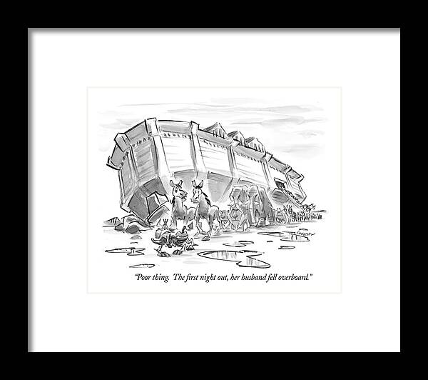 Word Play Framed Print featuring the drawing Poor Thing. The First Night by Lee Lorenz