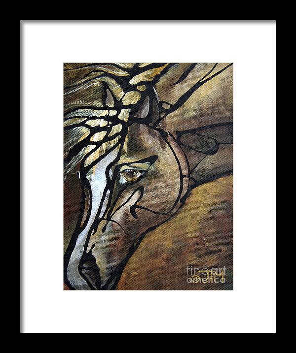 Horse Framed Print featuring the painting #58 July 19th #58 by Jonelle T McCoy