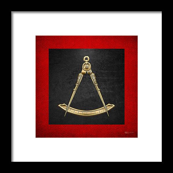 'ancient Brotherhoods' Collection By Serge Averbukh Framed Print featuring the digital art 5th Degree Mason - Perfect Master Masonic Jewel by Serge Averbukh