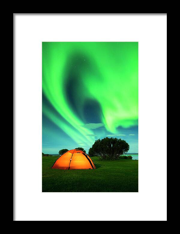 Constellation Framed Print featuring the photograph Aurora Borealis On Iceland #6 by Subtik
