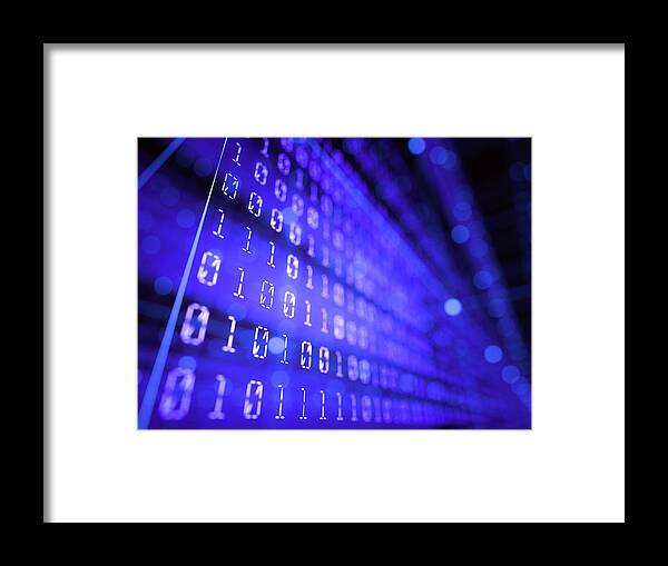 Artwork Framed Print featuring the photograph Binary Code by Ktsdesign/science Photo Library
