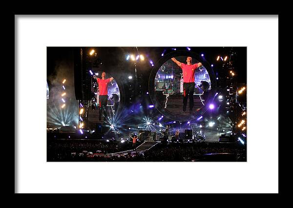 Coldplay Framed Print featuring the photograph Coldplay - Sydney 2012 by Chris Cousins