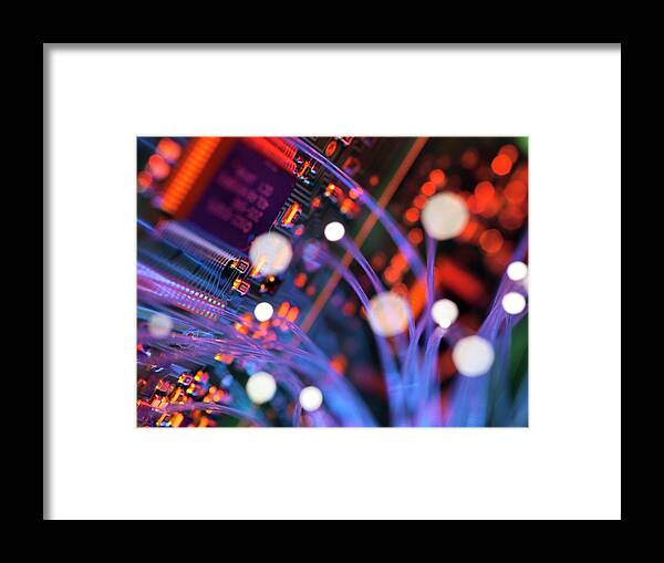 Board Framed Print featuring the photograph Digital Communication #6 by Tek Image/science Photo Library