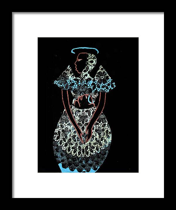 Jesus Framed Print featuring the painting Madonna and Child #6 by Gloria Ssali