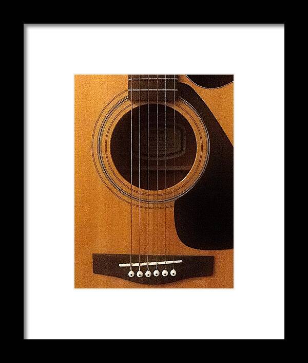 Guitar Framed Print featuring the photograph 6 Strings by Vicki Lomay 