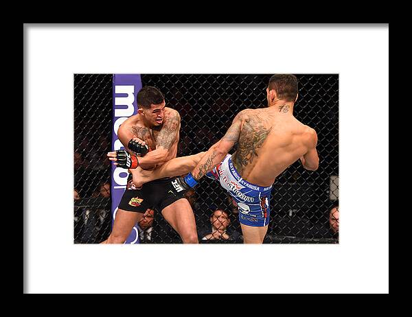 Event Framed Print featuring the photograph Ufc 185 Pettis V Dos Anjos #6 by Josh Hedges/zuffa Llc