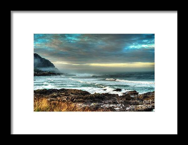 Ocean Framed Print featuring the photograph Yachats Oregon #6 by Loni Collins