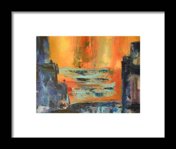 Water Framed Print featuring the painting Abstract #7 by Frederick Lyle Morris - Disabled Veteran