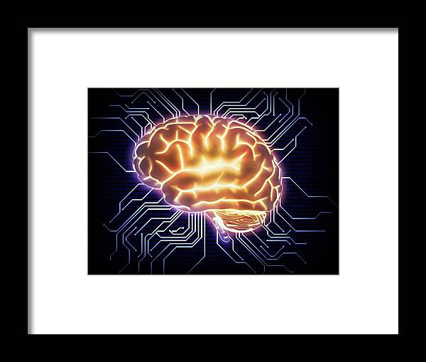 Artwork Framed Print featuring the photograph Artificial Intelligence #7 by Andrzej Wojcicki/science Photo Library