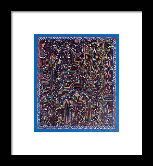 Art Framed Print featuring the painting Ayahuasca Vision #6 by Howard Charing