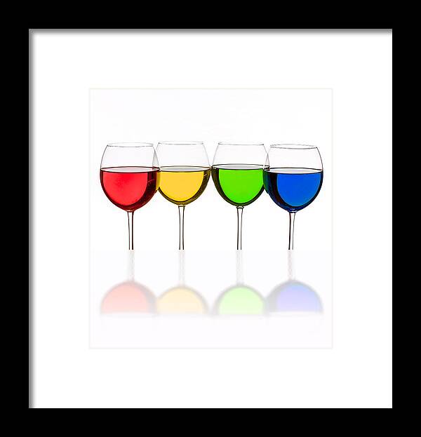 Alcohol Framed Print featuring the photograph Colorful Wine Glasses #7 by Peter Lakomy