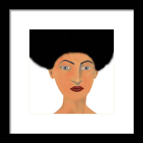 Face Framed Print featuring the painting Face #7 by Moshfegh Rakhsha