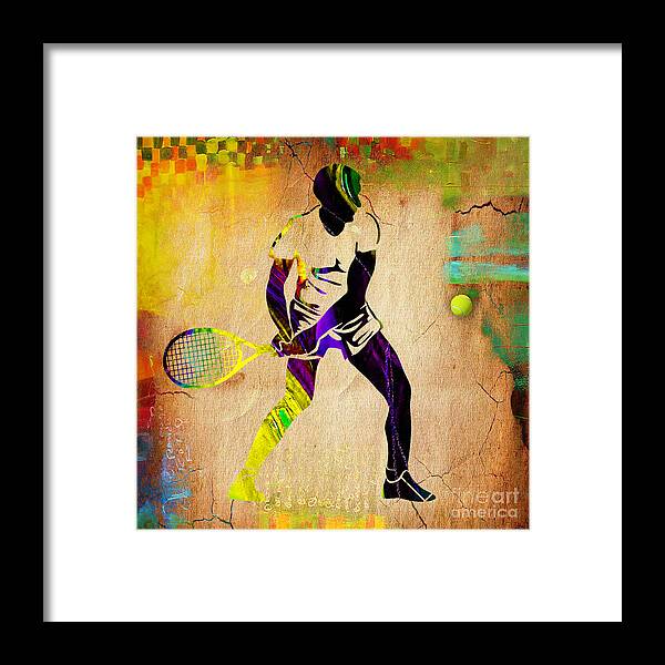 Tennis Framed Print featuring the mixed media Mens Tennis #7 by Marvin Blaine