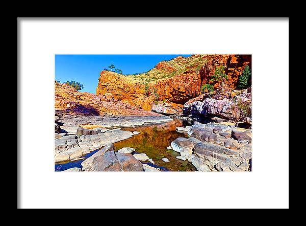 Ormiston Gorge Outback Landscape Central Australia Water Hole Northern Territory Australian West Mcdonnell Ranges Framed Print featuring the photograph Ormiston Gorge #11 by Bill Robinson