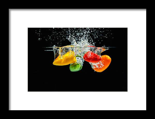 Agriculture Framed Print featuring the photograph Splashing Paprika by Peter Lakomy