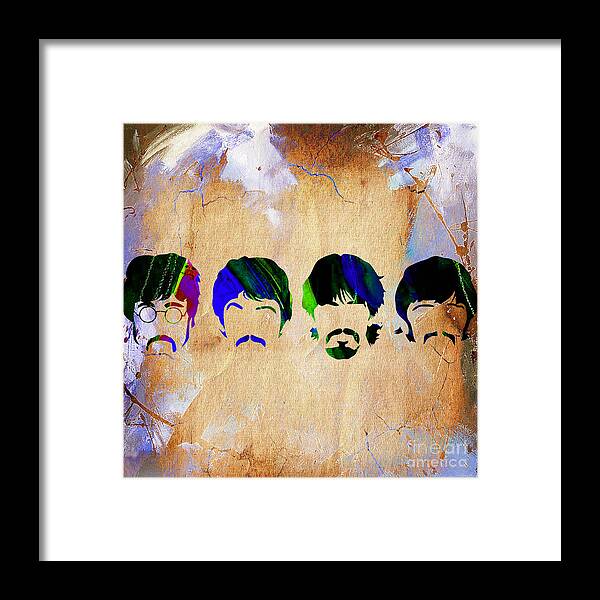 Beatles Framed Print featuring the mixed media The Beatles Collection #7 by Marvin Blaine