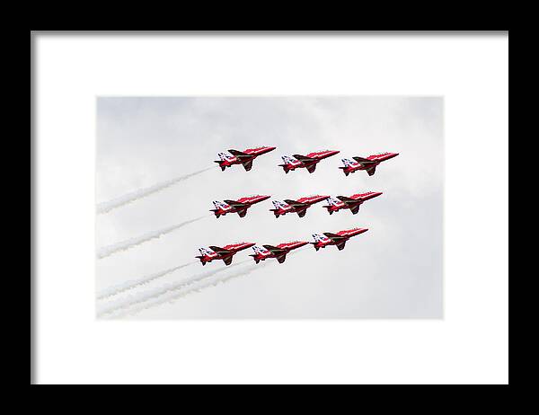 Red Arrows Framed Print featuring the photograph The Red Arrows #7 by Gary Eason