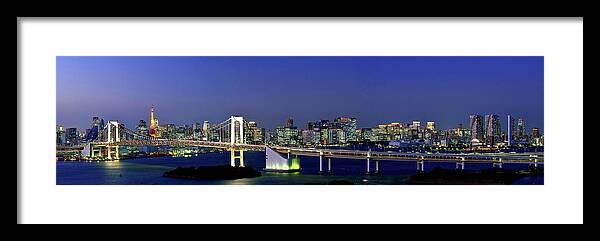 Tokyo Tower Framed Print featuring the photograph Tokyo Panorama At Sunset #7 by Vladimir Zakharov
