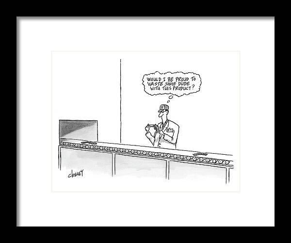 Workers Motivation Guns Framed Print featuring the drawing New Yorker May 16th, 2005 by Tom Cheney