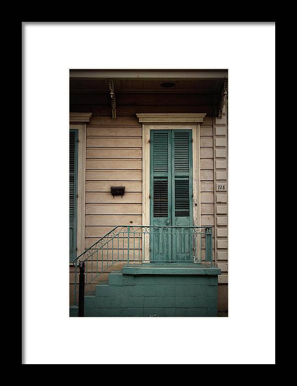 French Quarter Framed Print featuring the photograph Stoop - French Quarter by Beth Vincent