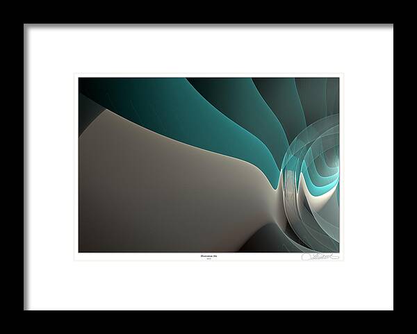 Green Framed Print featuring the digital art 782 Border by Lar Matre