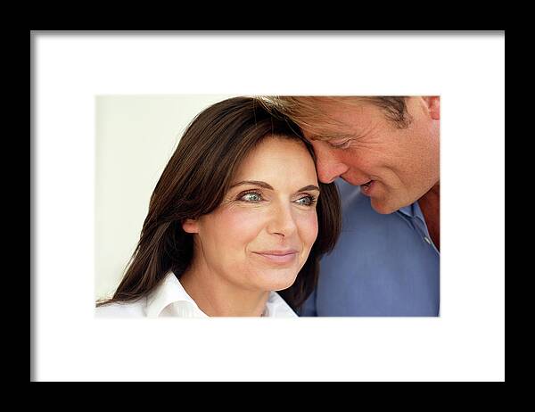 Human Framed Print featuring the photograph Couple Embracing #8 by Ian Hooton/science Photo Library