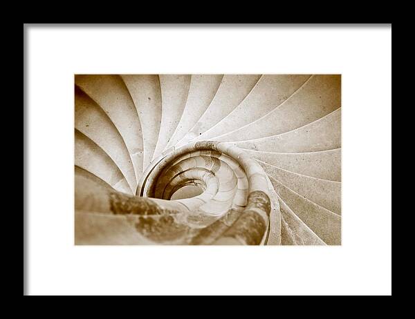 Treppe Framed Print featuring the photograph Sand stone spiral staircase #9 by Falko Follert