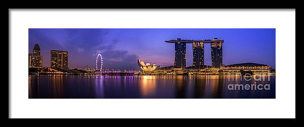 View Framed Print featuring the photograph Singapore city #8 by Anek Suwannaphoom