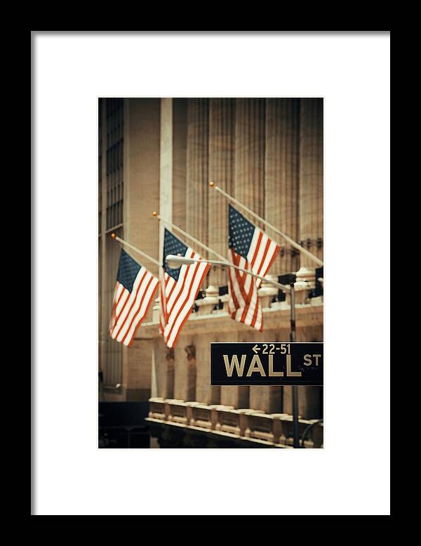 New York City Framed Print featuring the photograph Wall Street #8 by Songquan Deng