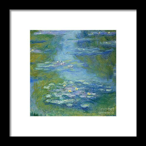 French Framed Print featuring the painting Waterlilies by Claude Monet