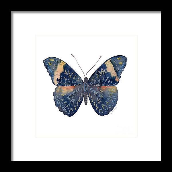 Red Cracker Butterfly Framed Print featuring the painting 89 Red Cracker Butterfly by Amy Kirkpatrick