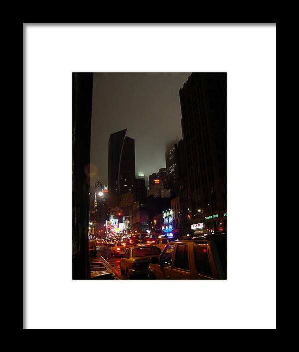 Fine Art Photograph Framed Print featuring the photograph 8th Ave before New York Times building by Mieczyslaw Rudek