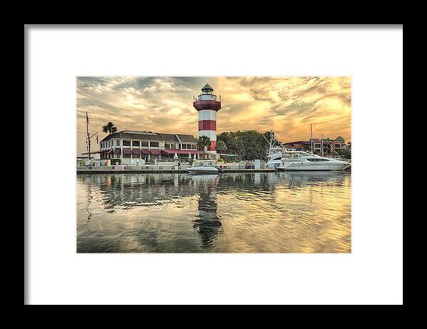 America Framed Print featuring the photograph Lighthouse on Hilton Head Island by Peter Lakomy