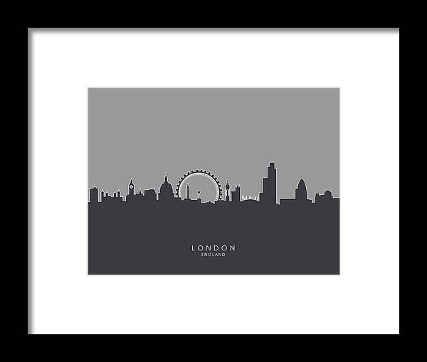 London Framed Print featuring the digital art London England Skyline #9 by Michael Tompsett