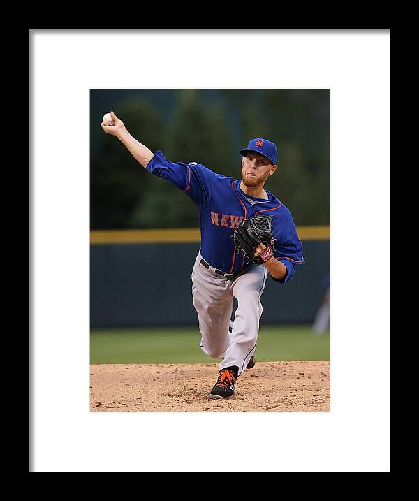Baseball Pitcher Framed Print featuring the photograph New York Mets V Colorado Rockies by Doug Pensinger