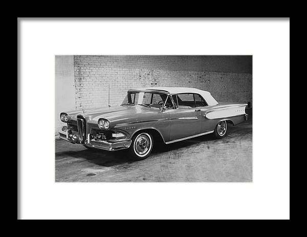 1950's Framed Print featuring the photograph A 1958 Edsel Convertible by Underwood Archives