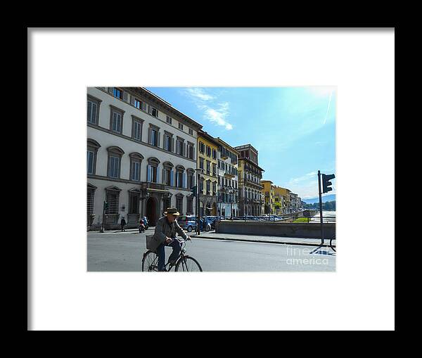 Florence Framed Print featuring the photograph A Bike Ride in Florence by Elizabeth M