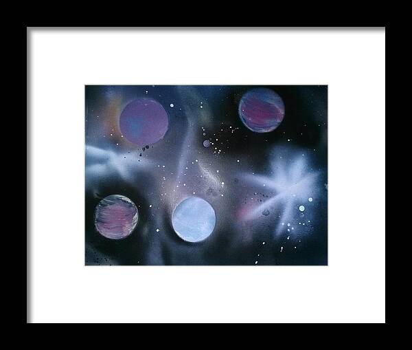 Space Framed Print featuring the painting A bit of space by Britanni Martinez