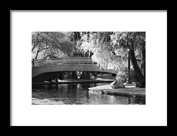 Landscape Framed Print featuring the photograph A Bridge In the Sun by Phyllis Denton