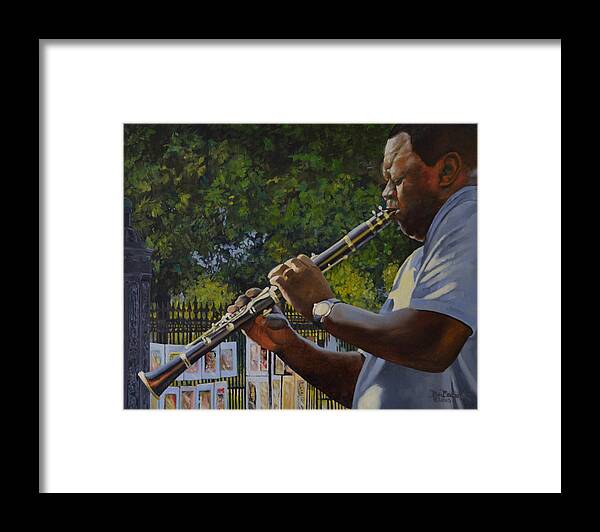#jazz Musician Framed Print featuring the painting A Closer Walk With Thee by Ben Bensen III
