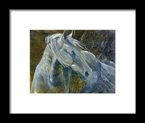 Horse Art Framed Print featuring the painting A Cool Morning Breeze by Jani Freimann